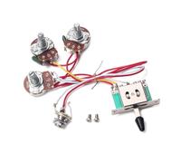 WESIEVYA Sturdy Guitar Wiring Harness 5 Way Toggle Switch Complete Volume Tone Knobs Pre-wired 500k Made in Use