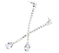 WESIEVYA Teardrop Dangle Earrings with Silver Finish Alloy Material 1 Pair for Women Hypoallergenic and Anti-rust, Fashionable Ear Accessories Suitable for Wedding and Photo Taking