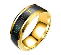 WESIEVYA Temperature Display Ring for Men Women Fashion Jewelry Ring Alarm Pack Couples Elegant