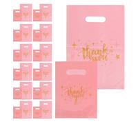 WESIEVYA Thank You Bags Easy Open and Close and Four-finger Handle Design 200pcs Plastic with Handles Featuring Flat Mouth for Holiday Gifting for Retail Packaging and Different
