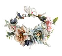 WESIEVYA Vintage Bridal Flower Headband with Large Fabric Simulation Flowers, Comfortable to Wear Chic Floral Hairband for Women Wedding and Special Occasions