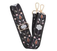 WESIEVYA Vintage Floral Pattern Adjustable Banjo Strap 56Cm Length Gold Hardware Instrument Accessory for Acoustic Guitar and Banjo Sessions