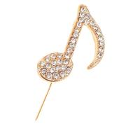 WESIEVYA Vintage Musical Note Brooch Pin with Rhinestones Alloy Suit Lapel Badge for Shirts Backpacks Secure Retro Music Symbol Accessory Versatile Fashion Pin for Adults
