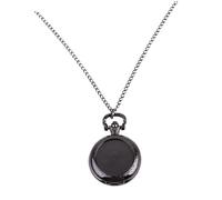 WESIEVYA Vintage Pocket Watch Necklace Retro Black Medium Size Creative Pendant for Men Women