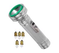 WESIEVYA Vintage Silver Iron Flashlight Lightweight Portable Night Torch Retro 1980s-inspired Old-fashioned Spotlight Torch for Photography and Performances