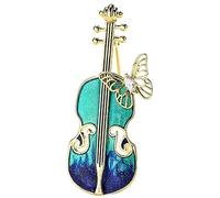 WESIEVYA Vintage Violin Brooch for Women Unique Metal Lapel Pin Decoration for Clothes Hats Scarves Durable Shawl Brooch for Music Lovers