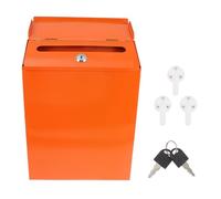 WESIEVYA Wall Iron Mailbox Pastoral Style Hanging with Lock, Suitable Capacity for Envelopes and Newspapers Retro Design, Sturdy Orange Wall-mount Mailbox for Office Use