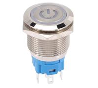 WESIEVYA Waterproof 12v 24v 19mm Stainless Steel Push Button Switch Self-resetting Push to Start Button for Vehicle Engine Ignition and Home Appliances