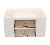 WESIEVYA White Abs Multi-function Storage Case and Desktop Makeup Box Lightweight and Not Easily Broken Pencil Holder Suitable for Office and Bathroom Organiser