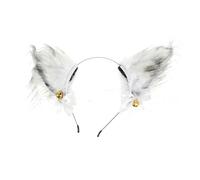 WESIEVYA White Fox Ears Headband for Women, Stylish Artificial Wool and Cloth Hair Band, Party and Cosplay Decoration Accessory with Chic and Delicate Design