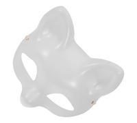 WESIEVYA White Fox Face Mask Plastic Blank Mask with Adjustable Band for Costume Parties and Masquerade