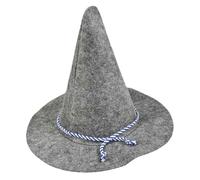 WESIEVYA Wicked Scarecrow Hat for Adults, Light Grey Felt Wizard Witch Hat Halloween Party Costume Accessory, Sorcerer Headwear for Cosplay and Halloween Supplies