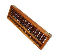 WESIEVYA Wooden 13-Column Chinese Abacus for and Adults, Portable Bead Abacus Learning Tool for Mental Arithmetic and Accounting Practice, Brown Educational Counting Calculator
