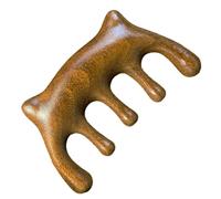 WESIEVYA Wooden Five-Tooth Cat Comb Scalp Massager with Comfortable Touch and Burr-Free Finish, Simple Handheld Massage Comb Suitable for Travel and Outdoor Use