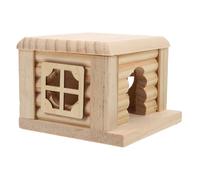WESIEVYA Wooden Hamster Hideout House with Multifunctional Design and Platform Station for Small Animals, Hamster Home and Play for Rabbits