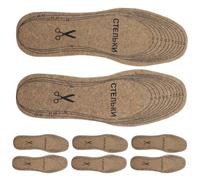 WESIEVYA Wool Felt Insoles Adjustable Size 4 Pairs Light Khaki Thickened Warm Shock-Absorbing Shoe Inserts for Cold Weather Women’S Foot Sole Pads