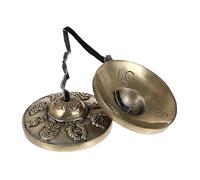 WESIEVYA Yoga Meditation Cymbals Handmade Copper Percussion Instrument Chic Tingsha Bells for Religious Ceremonies Yoga Practices Easy to Play Mindfulness Meditation