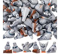 Wesiti 100 Pcs Mini Resin Pigeons Figurines 1 in Tiny Birds for Home Decor | Tiny Pigeons Status Set, Resin Birds Decoration for DIY Craft Projects Fairy Gardens Terrariums, Cute Bird Gifts for Lovers
