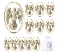Wesiti 12 Set Healing Angel Worry Stone for Women and Girls 1.2 inch Pocket Angel with Cards Organza Bags Worry Stones for Anxiety