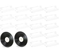 Wesiti 16 Pack 3.94 Inch Small Vinyl Record Shelf Wall Mount Acrylic Album Record Holder Display for Wall Tiny Floating Shelf Cd Rack Cd Storage Stand for Daily Listening Office Home Bedroom