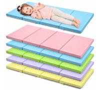 Wesiti 5 Pcs Nap Mats for Preschool 47 x 24 1.37 inch Thick Folding Rest Mat 4 Section, Sleeping Pad for Kids Children Daycare Nap School Classroom Kindergarten Daycare Travel Home, Macaron Color