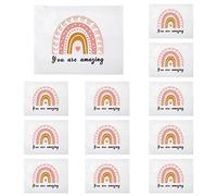 Wesiti 50 Pcs Rainbow Cosmetic Bag Inspirational Gifts Motivational Quotes Makeup Bag Bulk Waterproof Zippered Pouch for Women Girl Teacher Christmas Gift, Rainbow, You Are Amazing