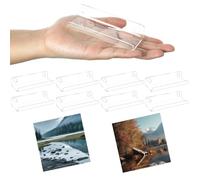 Wesiti 8 Pack 3.94 inch Small Vinyl Record Wall Shelf Mount Acrylic Vinyl Holder Display Record Wall Storage Tiny Floating Shelf Album Cd Rack Cd Stand for Daily LP Listening Book Storage(Clear)