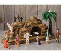 Wesiti 8 Pcs Easter Resurrection Scene Set Jesus Nativity Scene Decorations Spring Christian Home Figurine Easter Gifts for The Home Tabletop Office