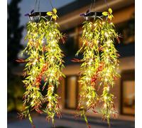 Weskjer 2 Pack Hanging Fake Plants Willow IP65 Waterproof