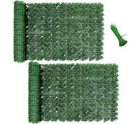Weskjer Artificial Garden Fence Screening, 3m x 1m Privacy Ivy Fence Trellis with Artificial Leaves Hedge Roll for Garden, Balcony, Yard, Outdoor (2pcs)