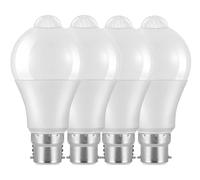 Weskjer B22 Motion Sensor LED Bulbs - 4 Pack B22 LED Bayonet Light Bulbs 12W 1020LM, 6000K Cool White, CIR>85, IP42 Waterproof Energy Saving Lightbulbs, Non Dimmable
