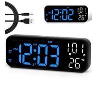 Weskjer Digital Alarm Clocks Bedside, LED Countdown Clock With 3 - Level Brightness + OFF, Dual Customizable Alarms, USB Port, Power - Off Memory, For Kids, Teens, Elderly