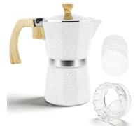 Weskjer Moka Pot 300Ml, Mocha Pots, Coffee Pots Stove Top 6 Cup/10 Oz Stovetop Espresso Maker Gifts for Friends and Family (includes powder dispenser and 100 filter papers)