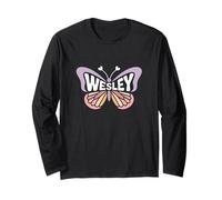 Wesley Butterfly - Personalized Cute Name Word Art Long Sleeve T-Shirt