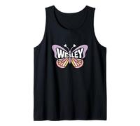 Wesley Butterfly - Personalized Cute Name Word Art Tank Top