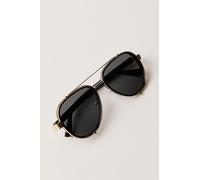 Wesley Oversized Aviator Sunglasses at Free People in Black With Black - female
