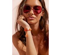 Wesley Oversized Aviator Sunglasses at Free People in Cranberry And Toast - female
