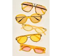 Wesley Oversized Aviator Sunglasses at Free People in Soft Lemon - female