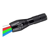 WESLITE 4 in 1 LED Torch with Red Green White Blue Light, Multi-Colors Tactical Flashlight Outdoor Road Signal Torch Zoomable Hand Torches for Astronomy Night Vision Hiking (4 Colors)