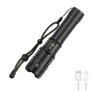 WESLITE 7000 Lumens LED Torch Rechargeable, XHP70.2 Powerful Torches LED Super Bright High Lumens Handheld Flashlight Zoomable Tactical Torch 5 Modes for Camping Fishing Hiking(Battery Included)