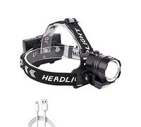 WESLITE Head Torch Rechargeable Super Bright 12000 Lumens, XHP90.2 Powerful Head Torch High Lumens LED Headlamp Zoomable Head Light with COB Light & Power Display 4 Modes for Camping, Car Repairing