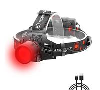 WESLITE Head Torch Red Light, Red LED Hunting Headlamp USB Rechargeable Super Bright Head Light with Red Filter Zoomable for Hunting, Night Photography, Astronomy, Stargazing, Night Vision