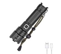 WESLITE LED Torch Rechargeable, 6000 Lumens XHP70.2 Torches LED Super Bright Powerful Handheld Flashlight High Lumens USB Chargeable Torch Zoomable 5 Modes for Camping Hiking Fishing