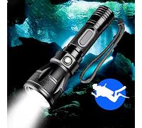 WESLITE Scuba Diving Torch Rechargeable, Diving Flashlight LED Super Bright 1800 Lumens IPX8 Waterproof Dive Light Torch for Underwater 100M Submersible Lights 3 Modes with Battery and Charger