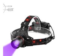 WESLITE UV Head Torch, Ultraviolet Headlamp USB Rechargeable LED Blacklight Headlight for Night Fishing/Find Scorpions/Auto Oil and HVAC Leaks/Fluorescent Agent/Art/Rocks (White + UV Light 395nm)