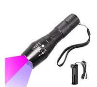 WESLITE UV Torch Rechargeable, Ultra Violet Flashlight with 365nm & 395nm LED Black Light Zoomable Pet Urine Detector Double UV Light Source Torches for Resin Curing, Pearls and Jewels Verification