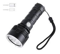 WESLITE XHP50 LED Torch Rechargeable, Tactical Torches LED Super Bright 5000 Lumen Powerful Handheld Flashlight with Power Indicator USB Chargeable Torch for Camping Fishing Hiking(Battery Included)