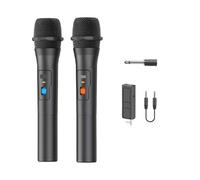 WESLNN 1 Pair VHF Wireless Microphone System Kits USB Receiver Handheld Karaoke Microphone Home Party Smart TV Speaker Singing Mic(2Pcs Mic)