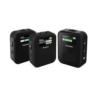 WESLNN 2.4G Wireless Microphone Receiver+2 Transmitter+2Lavalier Mic150M Range TFT 3.5mm For Smartphone Camera