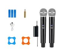 WESLNN Karaoke Dual Wireless Microphone Handheld Dynamic Mic UHF Rechargeable Receiver Handheld Wedding Party Speech Club Show Meeting(Two mic)